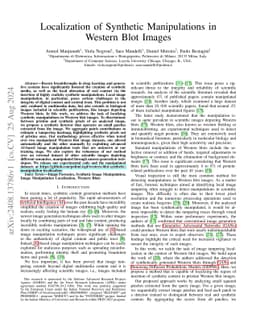 Localization of Synthetic Manipulations in Western Blot Images