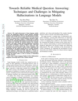 Towards Reliable Medical Question Answering: Techniques and Challenges
  in Mitigating Hallucinations in Language Models