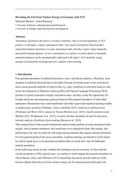 Revisiting the Exit from Nuclear Energy in Germany with NLP