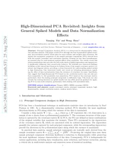 High-Dimensional PCA Revisited: Insights from General Spiked Models and
  Data Normalization Effects