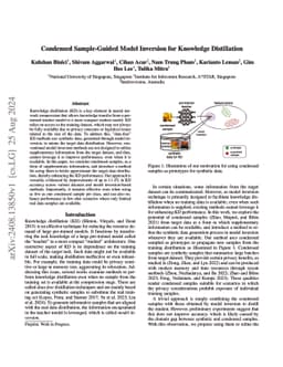 Condensed Sample-Guided Model Inversion for Knowledge Distillation