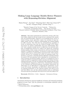 Making Large Language Models Better Planners with Reasoning-Decision
  Alignment