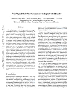 Pixel-Aligned Multi-View Generation with Depth Guided Decoder