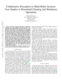 Collaborative Perception in Multi-Robot Systems: Case Studies in
  Household Cleaning and Warehouse Operations