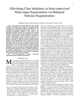 Alleviating Class Imbalance in Semi-supervised Multi-organ Segmentation
  via Balanced Subclass Regularization