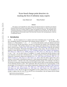 Score-based change point detection via tracking the best of infinitely
  many experts