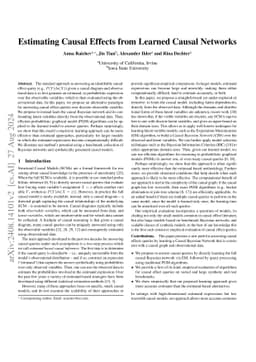 Estimating Causal Effects from Learned Causal Networks