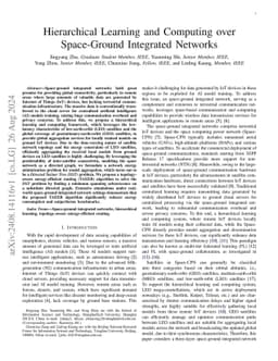 Hierarchical Learning and Computing over Space-Ground Integrated
  Networks