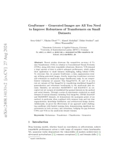 GenFormer -- Generated Images are All You Need to Improve Robustness of
  Transformers on Small Datasets