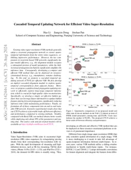 Cascaded Temporal Updating Network for Efficient Video Super-Resolution