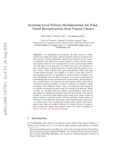 Learning Local Pattern Modularization for Point Cloud Reconstruction
  from Unseen Classes