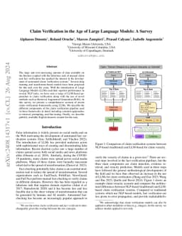 Claim Verification in the Age of Large Language Models: A Survey