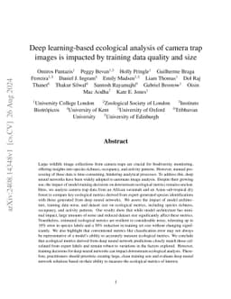 Deep learning-based ecological analysis of camera trap images is impacted by training data quality and quantity