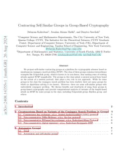 Contracting Self-similar Groups in Group-Based Cryptography