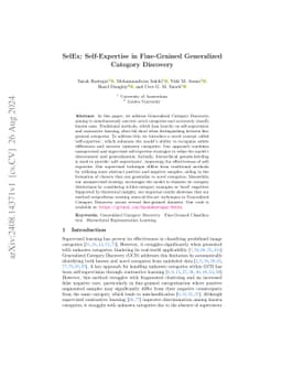 SelEx: Self-Expertise in Fine-Grained Generalized Category Discovery