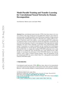 Model Parallel Training and Transfer Learning for Convolutional Neural
  Networks by Domain Decomposition