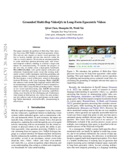 Grounded Multi-Hop VideoQA in Long-Form Egocentric Videos