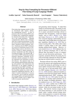 Step-by-Step Unmasking for Parameter-Efficient Fine-tuning of Large
  Language Models