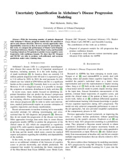 Uncertainty Quantification in Alzheimer's Disease Progression Modeling
