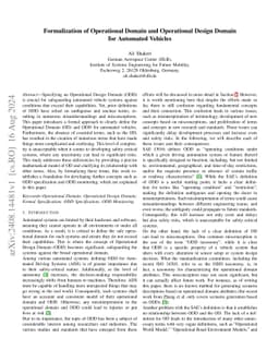 Formalization of Operational Domain and Operational Design Domain for
  Automated Vehicles