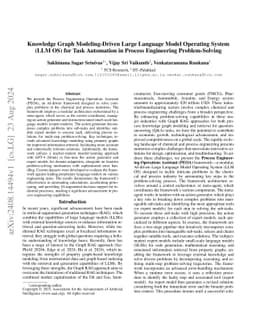 Knowledge Graph Modeling-Driven Large Language Model Operating System
  (LLM OS) for Task Automation in Process Engineering Problem-Solving