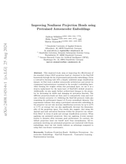 Improving Nonlinear Projection Heads using Pretrained Autoencoder
  Embeddings