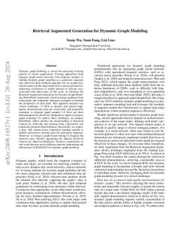 Retrieval Augmented Generation for Dynamic Graph Modeling