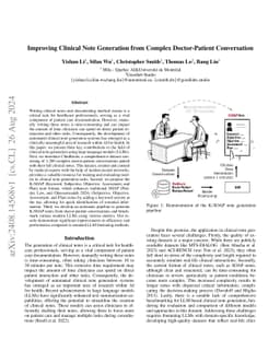 Improving Clinical Note Generation from Complex Doctor-Patient
  Conversation