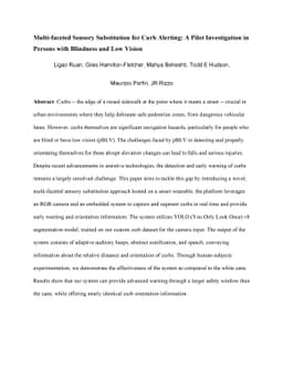 Multi-faceted Sensory Substitution for Curb Alerting: A Pilot
  Investigation in Persons with Blindness and Low Vision