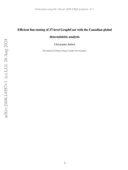 Efficient fine-tuning of 37-level GraphCast with the Canadian global deterministic analysis