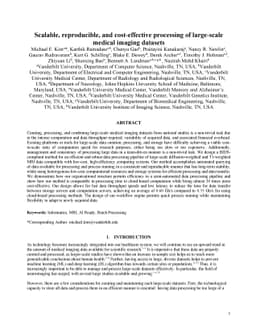Scalable, reproducible, and cost-effective processing of large-scale
  medical imaging datasets