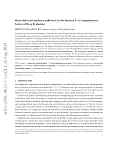 What Makes a Good Story and How Can We Measure It? A Comprehensive
  Survey of Story Evaluation