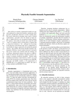 Physically Feasible Semantic Segmentation