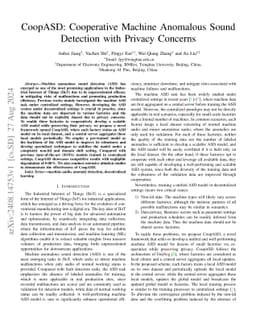 CoopASD: Cooperative Machine Anomalous Sound Detection with Privacy
  Concerns