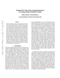 Training-Free Time-Series Anomaly Detection: Leveraging Image Foundation
  Models