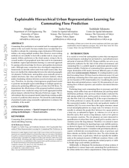 Explainable Hierarchical Urban Representation Learning for Commuting
  Flow Prediction