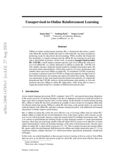 Unsupervised-to-Online Reinforcement Learning