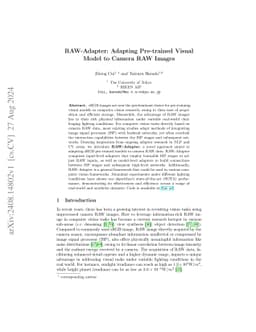 RAW-Adapter: Adapting Pre-trained Visual Model to Camera RAW Images