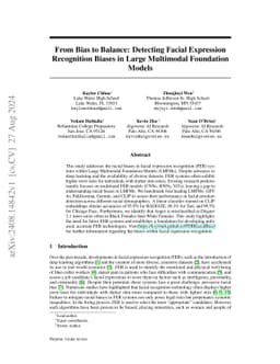 From Bias to Balance: Detecting Facial Expression Recognition Biases in
  Large Multimodal Foundation Models