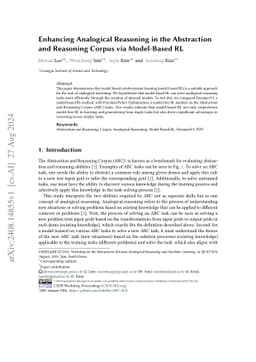 Enhancing Analogical Reasoning in the Abstraction and Reasoning Corpus
  via Model-Based RL