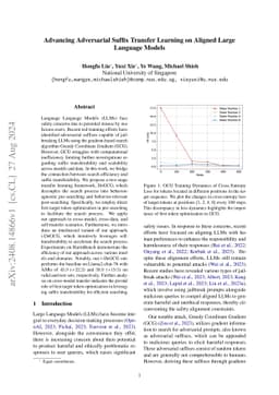 Advancing Adversarial Suffix Transfer Learning on Aligned Large Language
  Models
