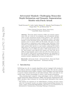 Adversarial Manhole: Challenging Monocular Depth Estimation and Semantic
  Segmentation Models with Patch Attack