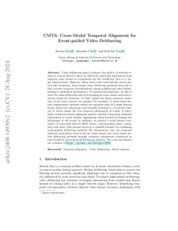 CMTA: Cross-Modal Temporal Alignment for Event-guided Video Deblurring