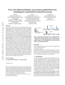 Prior-free Balanced Replay: Uncertainty-guided Reservoir Sampling for
  Long-Tailed Continual Learning
