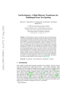 FastTextSpotter: A High-Efficiency Transformer for Multilingual Scene Text Spotting