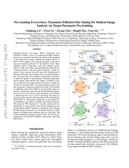 Pre-training Everywhere: Parameter-Efficient Fine-Tuning for Medical
  Image Analysis via Target Parameter Pre-training