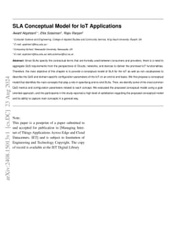 SLA Conceptual Model for IoT Applications