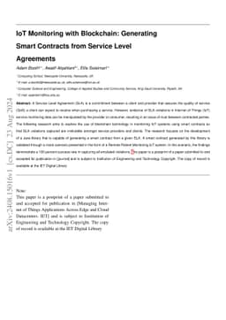 IoT Monitoring with Blockchain: Generating Smart Contracts from Service
  Level Agreements