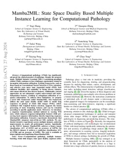 Mamba2MIL: State Space Duality Based Multiple Instance Learning for
  Computational Pathology