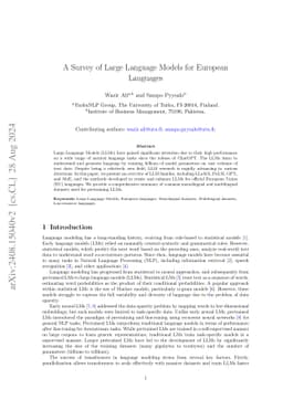 A Survey of Large Language Models for European Languages